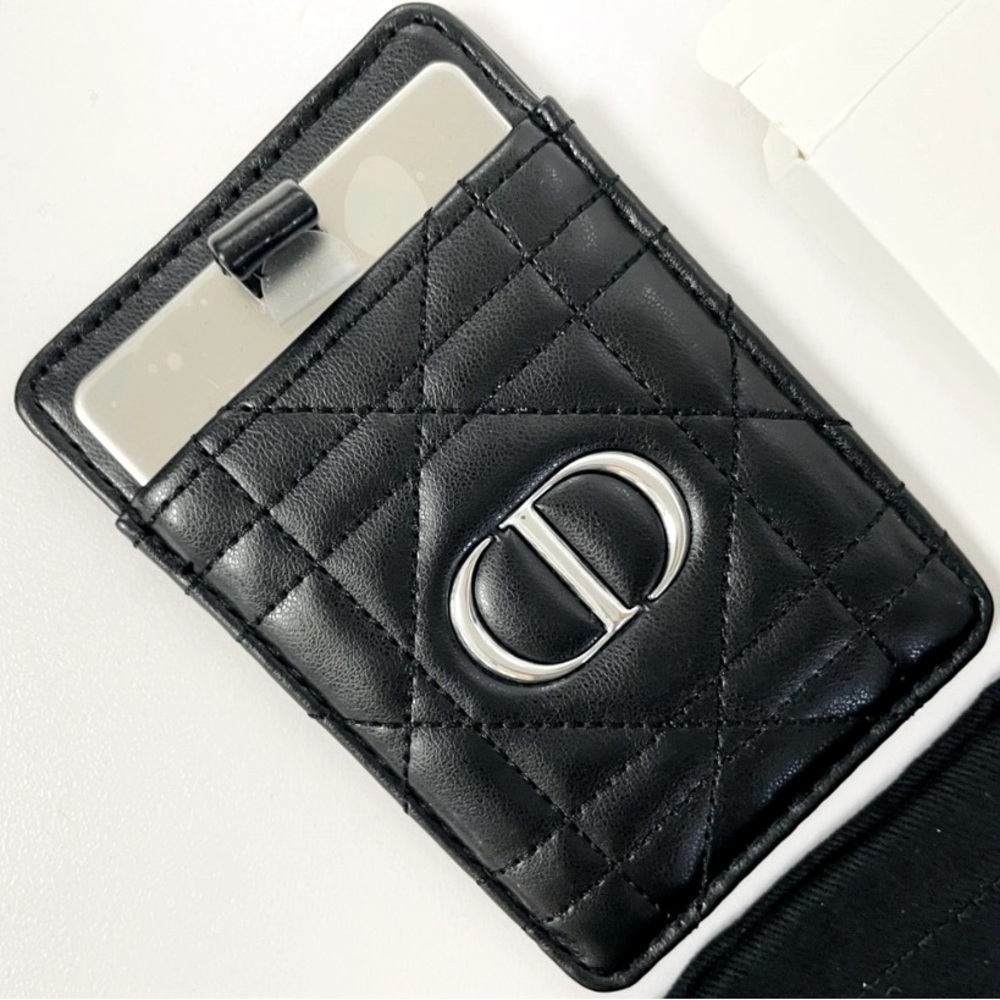 Dior Leather Phone Card Holder with Mirror